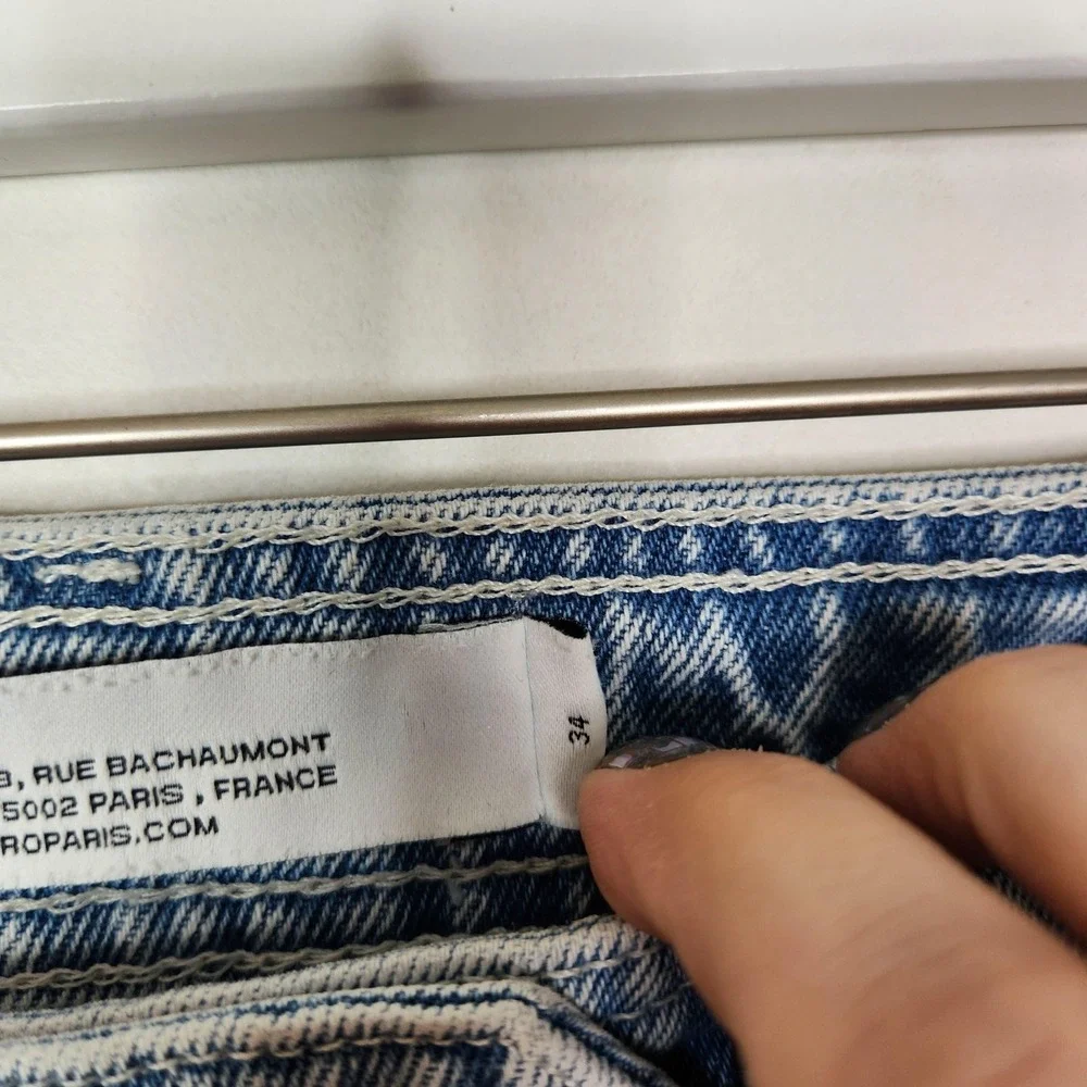 IRO Jeans Womens 34 US‎ 2 Blue Orionis Tapered Leg Front Seam Denim Pants